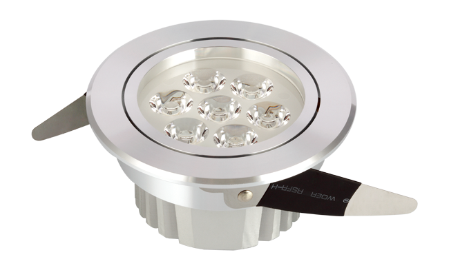 LED 7w 內斜邊天花燈（連體透鏡）開孔95mm 黃光白光中性光